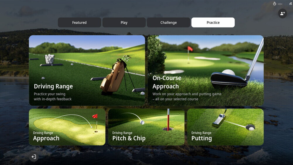 GOLFZON TwoVisionNX practice mode menu